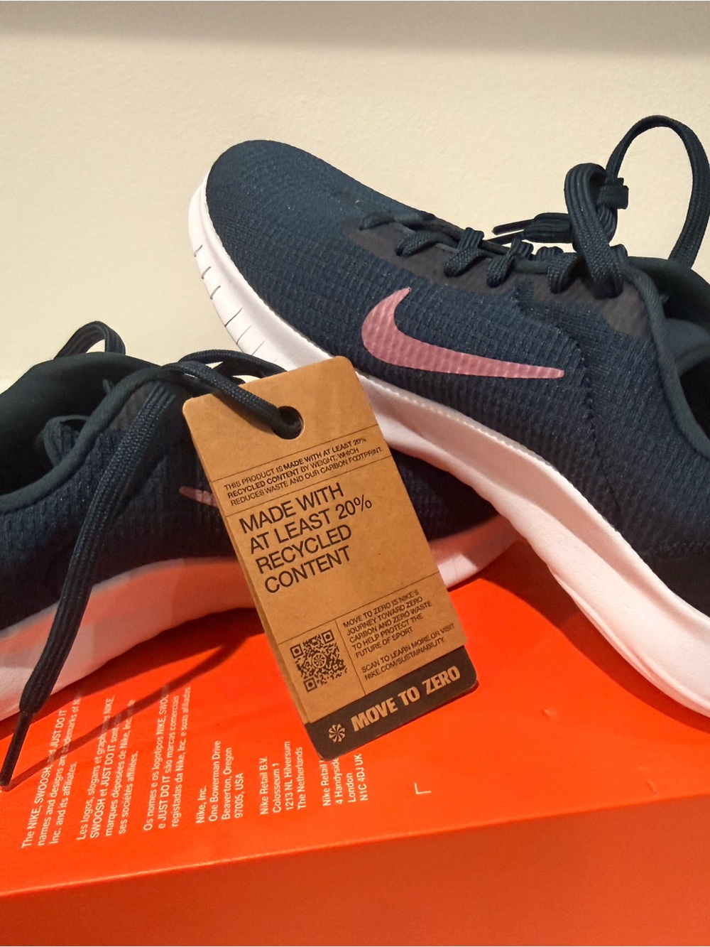 Nike Flex Experience RN 12 Lace-Up Mesh Running Shoes Navy/Plum Size 6.5W / 37.5